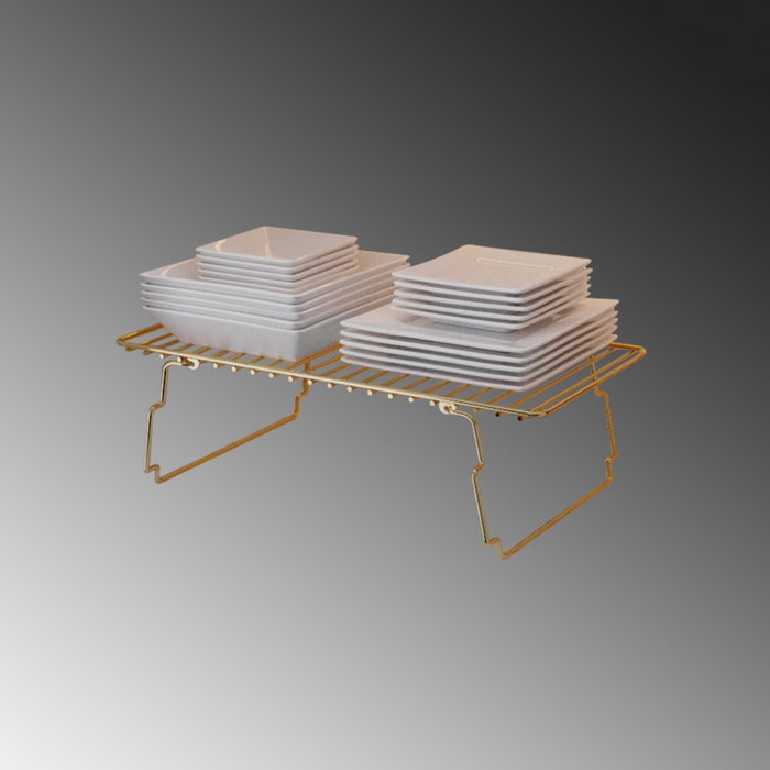 Hanah Home Dolap Ici Organizer Estantería de pared Dorada y Marrón